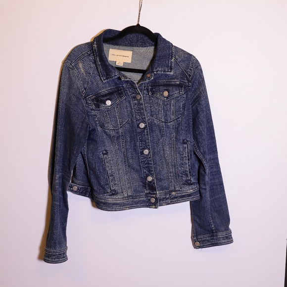 Pilcro And The Letterpress Anthropologie Cotton Stretch Denim Jean Jacket Large - Picture 1 of 4